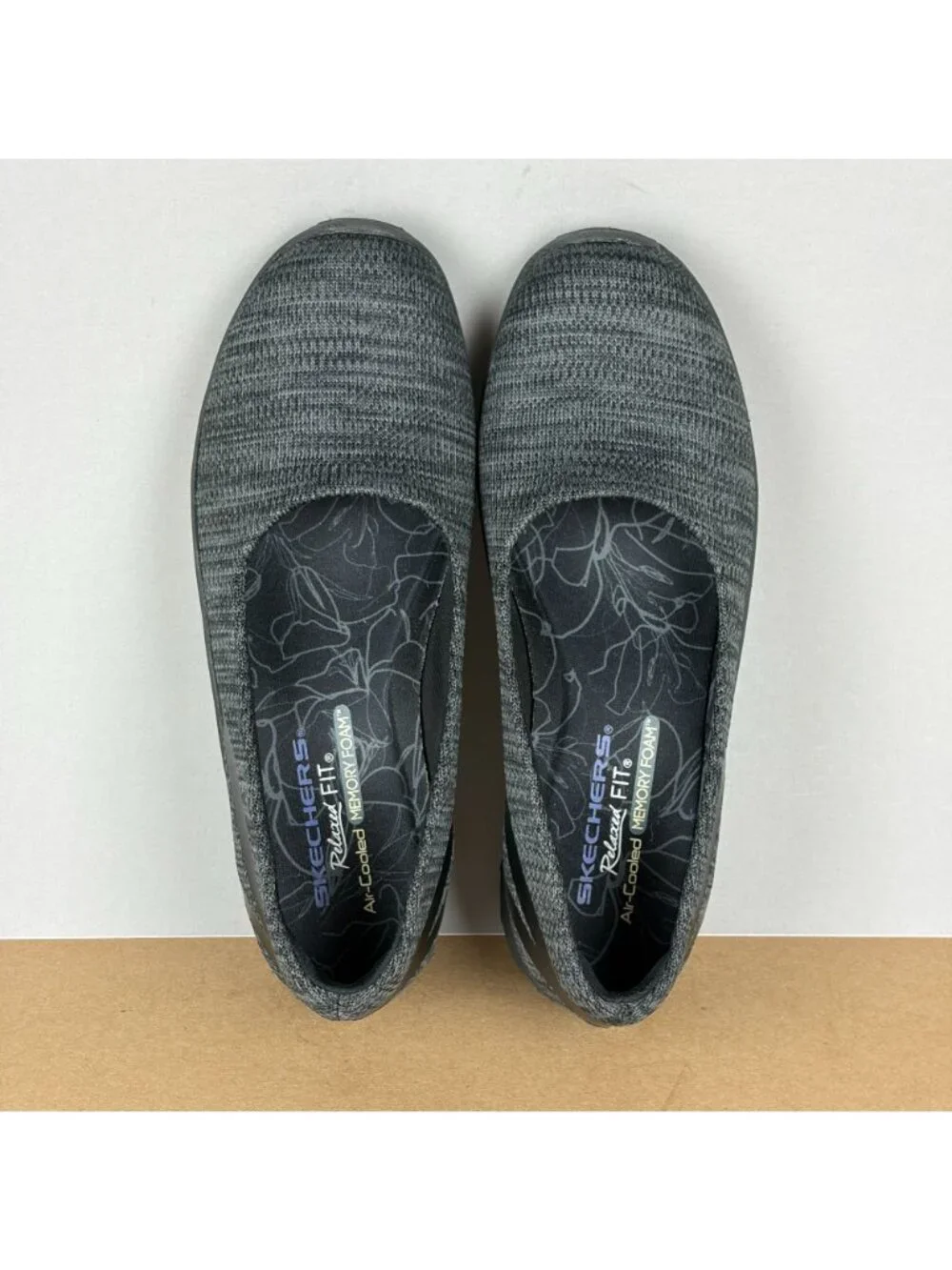 Skechers Relaxed Fit Reggae Fest Casual Shoes Womens 8 Black Heathered Knit